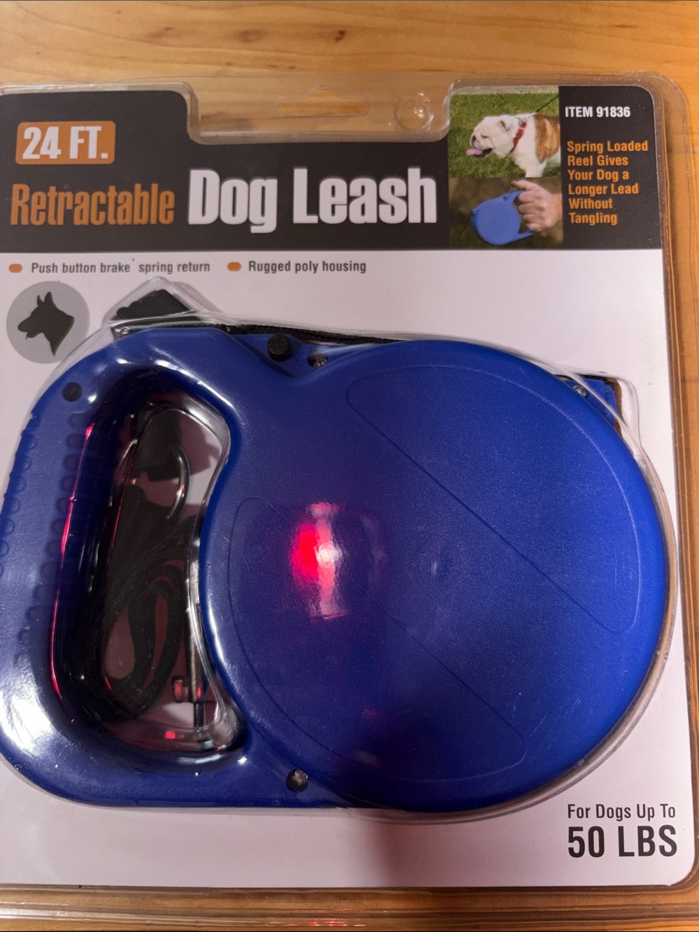 Classic Retractable Dog Leash - Blue 24 ft